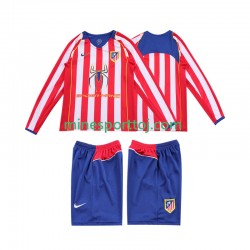 Atlético Madrid 2004 2005 Børne Retro Hjemmebane Fodboldtrøje med Korte Ærmer
