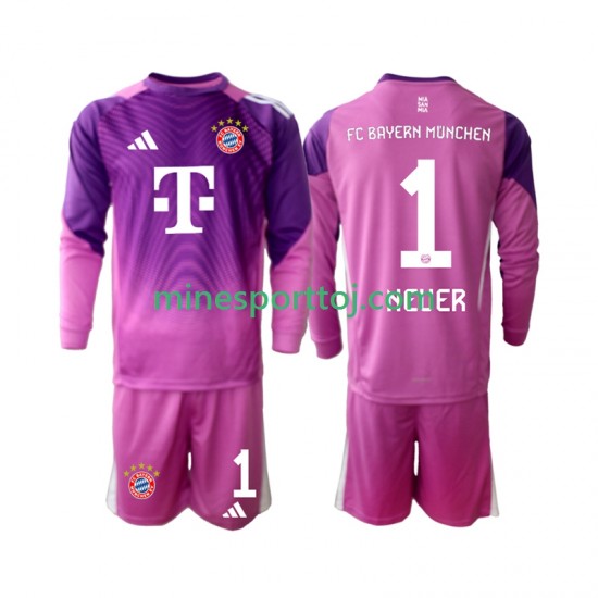 FC Bayern München Målmand Manuel Neuer 1 Børne Fjerde Fodboldtrøje 2025-2026 med Korte Ærmer