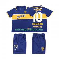 CA Boca Juniors MARADONA 10 1996 1997 Børne Retro Hjemmebane Fodboldtrøje Lange Ærmer