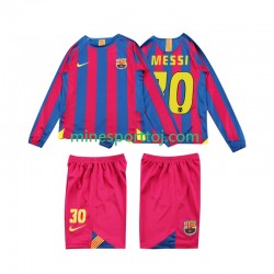 FC Barcelona Lionel Messi 10 2005 2006 Børne Retro Hjemmebane Fodboldtrøje med Korte Ærmer