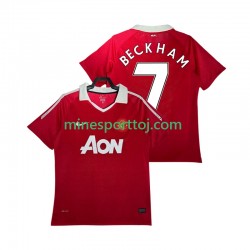 Manchester United BECKHAM 7 2010 2011 Herre Retro Hjemmebane Fodboldtrøje Lange Ærmer