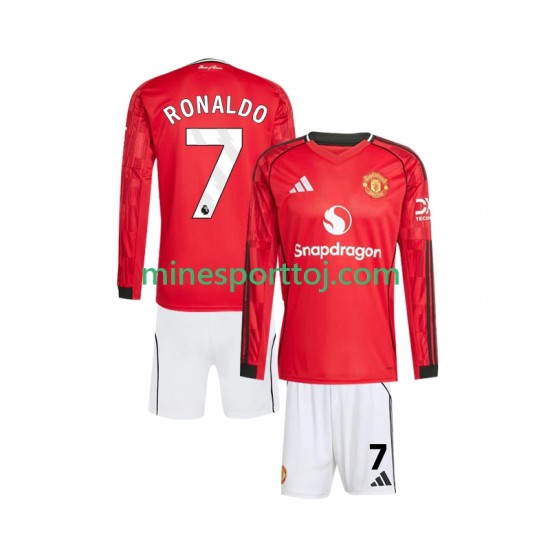 Manchester United Cristiano Ronaldo 7 Børne Hjemmebane Fodboldtrøje 2025-2026 med Korte Ærmer