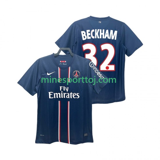 Paris Saint-Germain BECKHAM 32 2012 2013 Herre Retro Hjemmebane Fodboldtrøje Lange Ærmer
