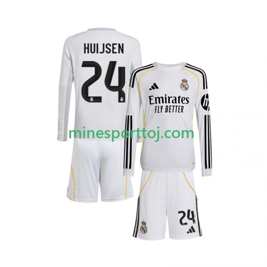 Real Madrid Huijsen 24 Børne Hjemmebane Fodboldtrøje 2025-2026 med Korte Ærmer