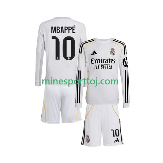 Real Madrid Kylian Mbappe 10 Børne Hjemmebane Fodboldtrøje 2025-2026 med Korte Ærmer